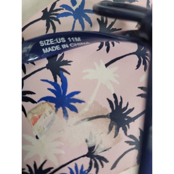 Kate Spade NY Flip Flops Pink Blue Palm Trees Bow Nova Thong Sandals Lightweight - Picture 8 of 8